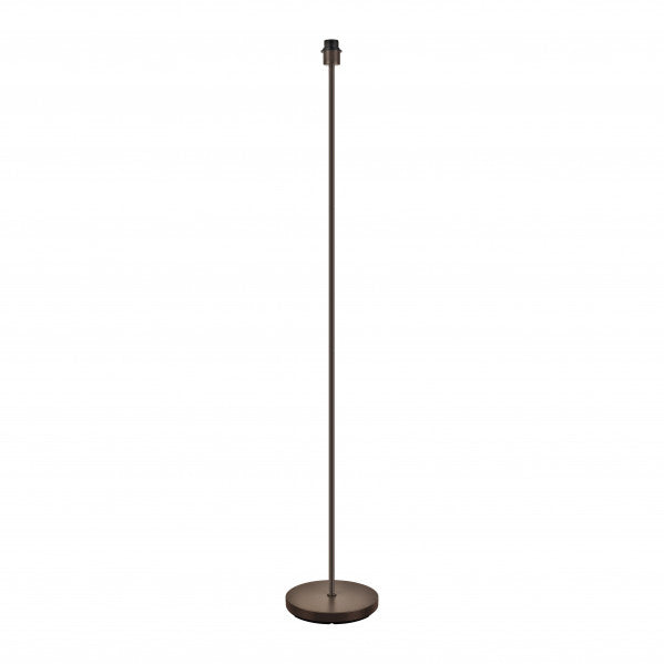 Armazón de pie para salón Cara de Abrila, modelo 201341002, en color marrón metálico, dimensiones 148x25x25 cm con casquillo E27 para bombilla, accesorio de decoración interior doméstico para iluminación de salón.