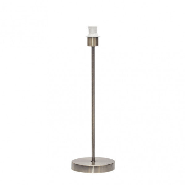 Armazón de lámpara sobremesa alto en cuero y metal, modelo Cara de Abrila, compatible con bombilla E27, dimensiones 47x13x13 cm, ideal para decoración interior doméstica
