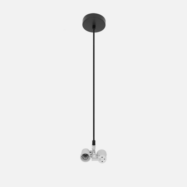 Armazón colgante de lámpara estilo cara en metal negro Abrila 201392009, compatible con 2 casquillos E27 para iluminación interior doméstica, accesorio decorativo moderno AI2.