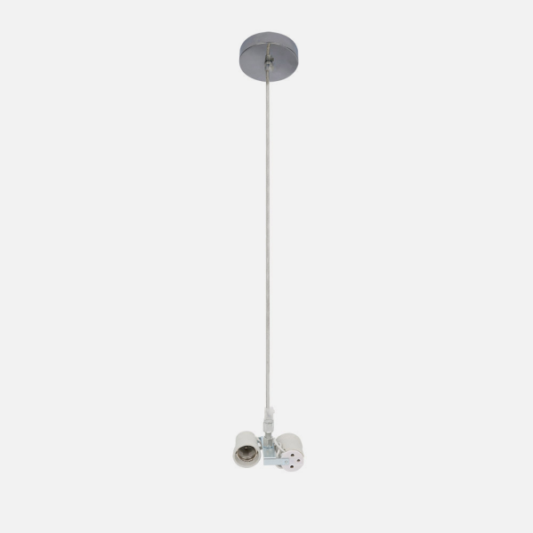 Armazón colgante de metal en acabado cromo para bombillas E27, modelo Cara 2xE27 M10 de Abrila (201392020), ideal para decoración interior doméstica con accesorios de lámparas colgantes AI2.