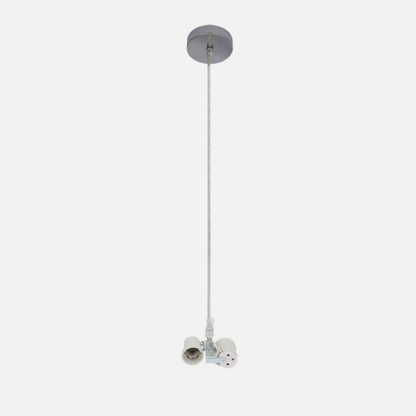 Armazón colgante de metal en acabado cromo para bombillas E27, modelo Cara 2xE27 M10 de Abrila (201392020), ideal para decoración interior doméstica con accesorios de lámparas colgantes AI2.