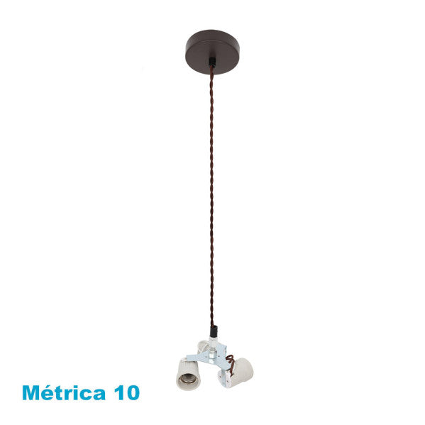 Armazón colgante de metal marrón Cara 3xE27 de Abrila, accesorio de iluminación interior doméstico para decoración moderna, modelo 201393002, diseño colgante elegante y funcional.