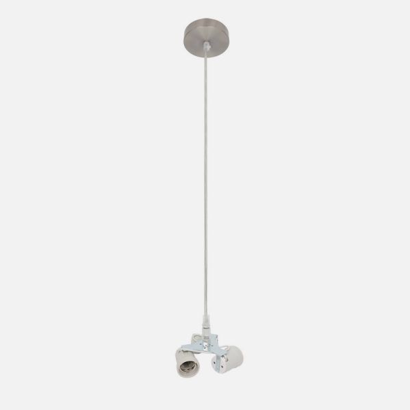 Armazón colgante de cara 3xE27 en níquel M10 de Abrila, accesorio de iluminación interior en metal para decoración doméstica, compatible con bombillas E27 y pantallas M10, modelo 201393003.