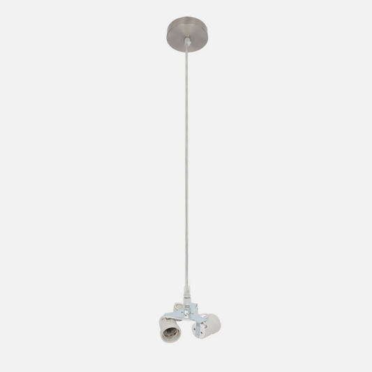 Armazón colgante de cara 3xE27 en níquel M10 de Abrila, accesorio de iluminación interior en metal para decoración doméstica, compatible con bombillas E27 y pantallas M10, modelo 201393003.