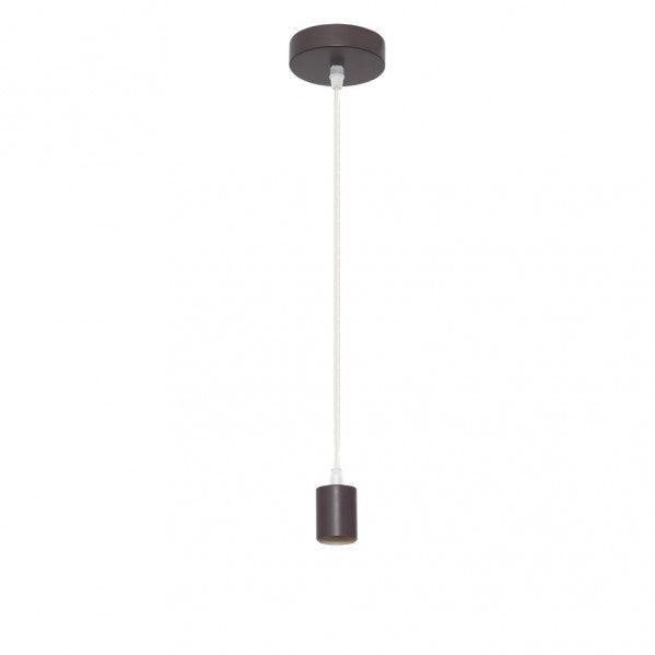 Armazón colgante vintage en metal marrón para bombilla E27, modelo Cara de Abrila (20139CO02), ideal para iluminación interior doméstica y decoración rústica.