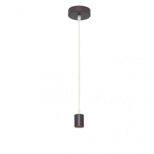 Armazón colgante vintage en metal marrón para bombilla E27, modelo Cara de Abrila (20139CO02), ideal para iluminación interior doméstica y decoración rústica.