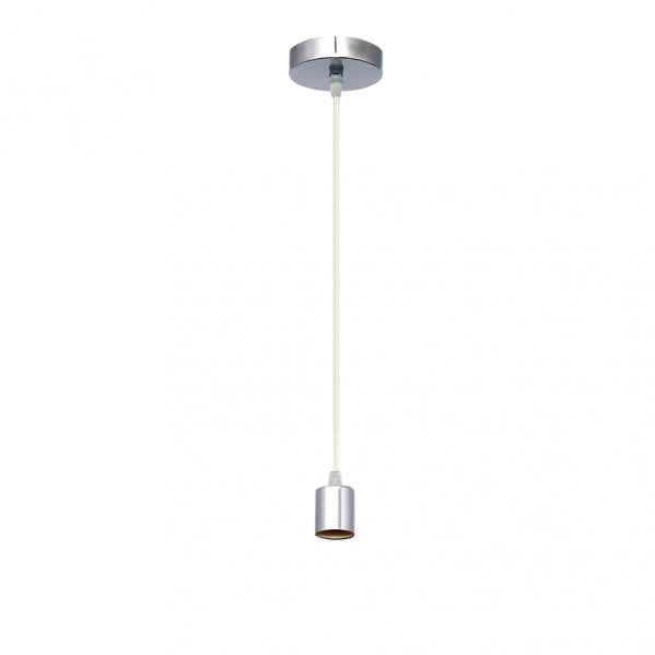 Armazón colgante de metal cromo para bombilla E27, modelo Cara de Abrila (20139CO20), accesorio de iluminación AI2 para decoración doméstica e interiores, dimensiones regulables 10x10 cm