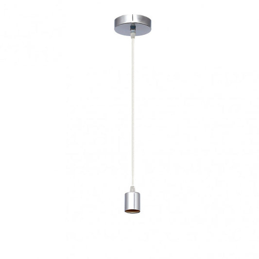 Armazón colgante de metal cromo para bombilla E27, modelo Cara de Abrila (20139CO20), accesorio de iluminación AI2 para decoración doméstica e interiores, dimensiones regulables 10x10 cm