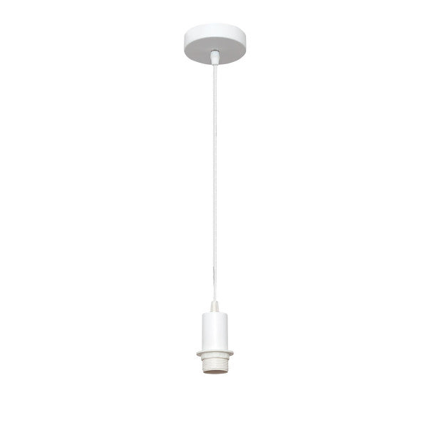 Armazón colgante blanco de metal para bombilla E27, modelo Cara de Abrila (20139PA01), accesorio de iluminación interior doméstico para decoración moderna.