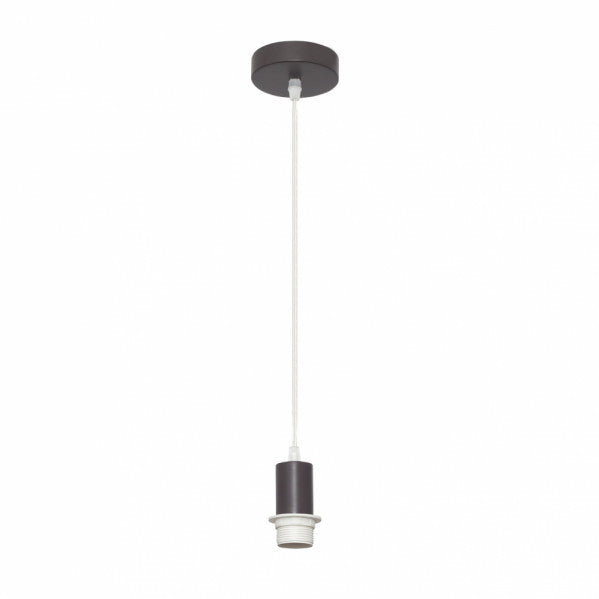 Armazón colgante para pantalla de luz en color marrón, modelo Cara de Abrila con 1 casquillo E27, ideal para accesorios de iluminación doméstica e interiores en metal, referencia 20139PA02