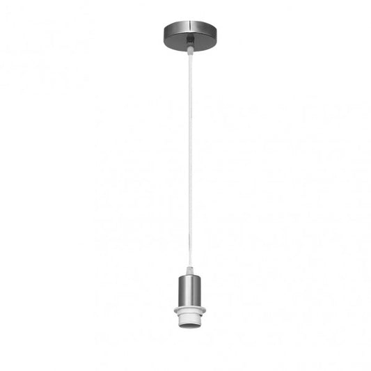 Armazón colgante de metal níquel para bombilla E27, modelo Cara de Abrila (20139PA03), ideal para accesorios de decoración interior doméstica y estilo minimalista.