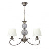 Lámpara clásica Ordoñez de pared en beige y cuero con 3 casquillos E14, diseño elegante de Abrila para iluminación doméstica interior, luz difusa y decoración sofisticada en metal, cristal y textil.