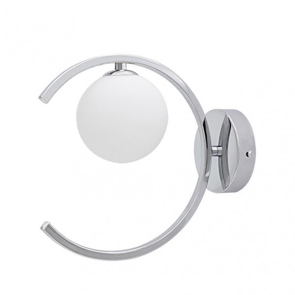 Aplique de pared Conil moderno de Abrila en acabado cromo, modelo 1xG9 con cristal y metal, dimensiones 23x10x24 cm, iluminación interior doméstica para decoración de pared, referencia 201861020