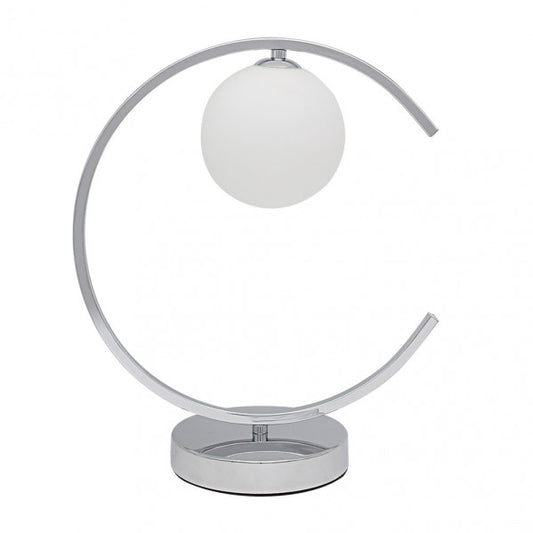 Lámpara sobremesa Conil de Abrila en cromo con base de cristal y metal, diseño moderno 1xG9, dimensiones 36x32x14 cm, ideal para decoración interior doméstica (modelo 201871020)