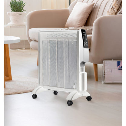 Radiador de mica Abrigo 2000W blanco y plata de Abrila, calefactor eléctrico portátil para calefacción doméstica interior con ahorro de energía, modelo AI2 202022074