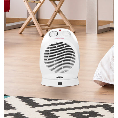 Termoventilador Temple 2000W blanco oscilante Abrila con antivuelco y termostato, calefacción doméstica interior en policarbonato resistente