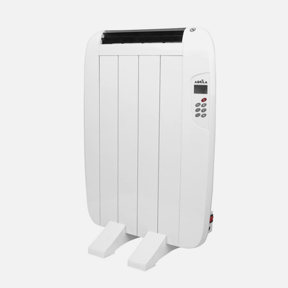 Emisor térmico Gaban 600W blanco de Abrila, modelo 202710601, calefacción portátil y mural para uso doméstico interior con pantalla LCD, temporizador y estructura de aluminio AI2.