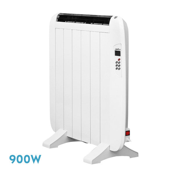 Emisor térmico Gaban 900W en color blanco de Abrila, modelo 202710901, calefactor mural portátil y doméstico ideal para interiores, fabricado en aluminio para calefacción eficiente y diseño moderno.