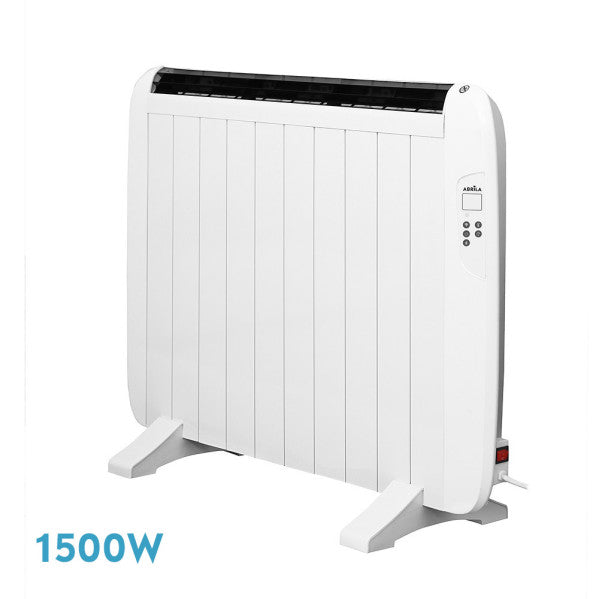 Emisor térmico Gaban 1500W blanco de Abrila, modelo 202711501, calefacción mural portátil y doméstica con aluminio AI2 para ahorro de energía, diseño eficiente y moderno en color blanco.