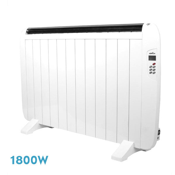 Emisor térmico Gaban 1800W blanco, modelo mural y portátil de Abrila (202711801), calefacción doméstica interior con mando a distancia, temporizador y aluminio AI2 para eficiencia energética.