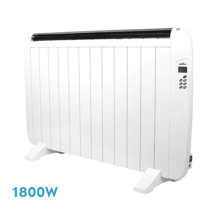 Emisor térmico Gaban 1800W blanco, modelo mural y portátil de Abrila (202711801), calefacción doméstica interior con mando a distancia, temporizador y aluminio AI2 para eficiencia energética.