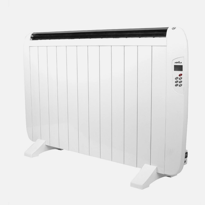 Emisor térmico Gaban 1800W blanco mural y portátil de Abrila, calefacción doméstica interior con mando a distancia, temporizador y construcción en aluminio, modelo 202711801.
