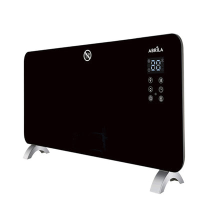 Emisor térmico cristal Gaban 2000W negro con WiFi de Abrila, modelo 202722009, calefacción portátil doméstica para interior con control inteligente AI2.