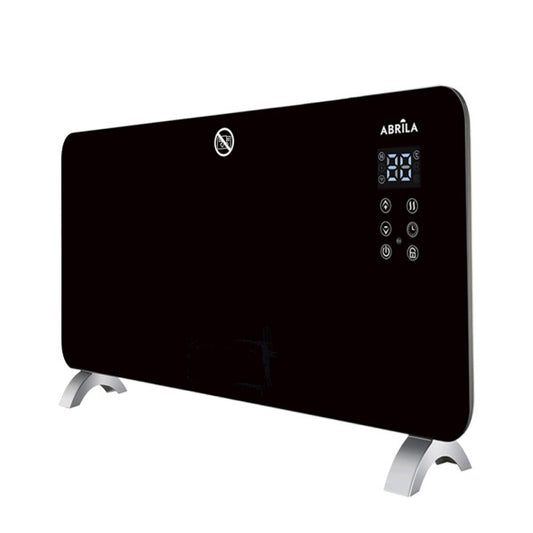 Emisor térmico cristal Gaban 2000W negro con WiFi de Abrila, modelo 202722009, calefacción portátil doméstica para interior con control inteligente AI2.