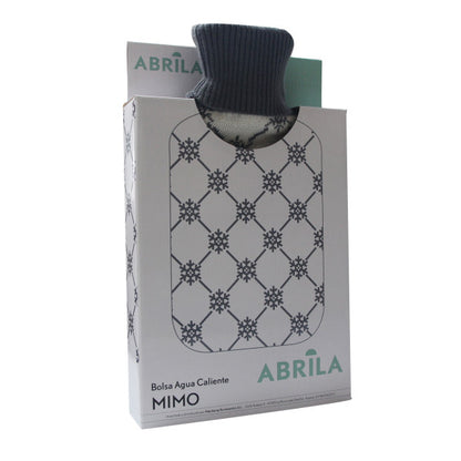 Bolsa de agua caliente Mimo de Abrila, capacidad 1.7L en blanco y gris, ideal para calefacción textil y bienestar en el hogar, fabricada en caucho textil flexible con certificado CE, modelo 202828128.