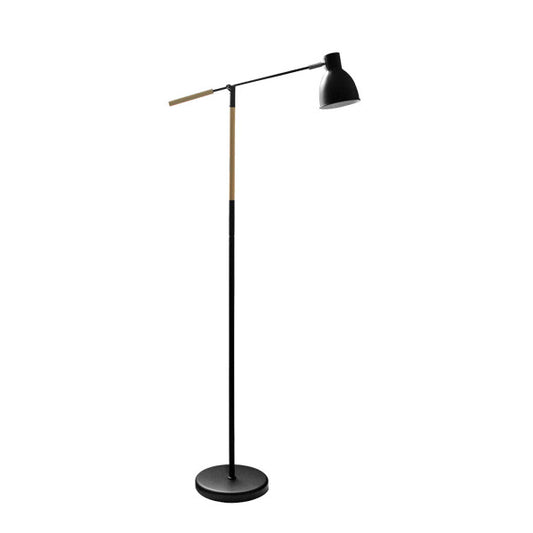 Lámpara de pie Acople Negro/Haya 360º Abrila 205241009 - Iluminación orientable en metal y madera para decoración moderna de interiores y salón doméstico