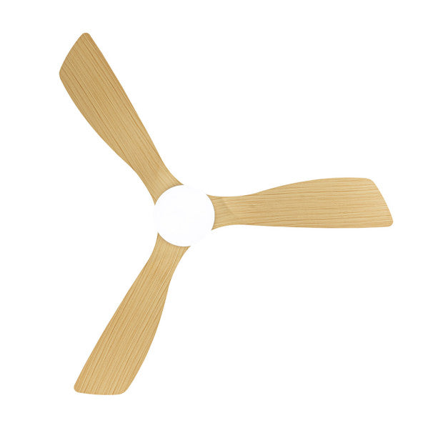 Ventilador de techo Azabache y Blanco de 20W, modelo Abrila 206591368, con 6 velocidades, motor DC, LED integrado y control remoto, ideal para uso doméstico e interior en espacios de Haya.