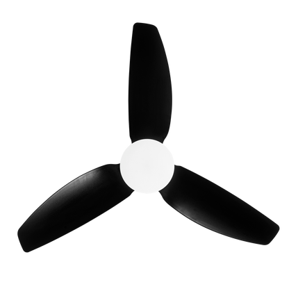 Alt Image optimizado para SEO: Ventilador de techo Borax 20W Negro con LED integrado, modelo Abrila 206691309, 6 velocidades y luz regulable, ideal para interiores domésticos con motor DC.