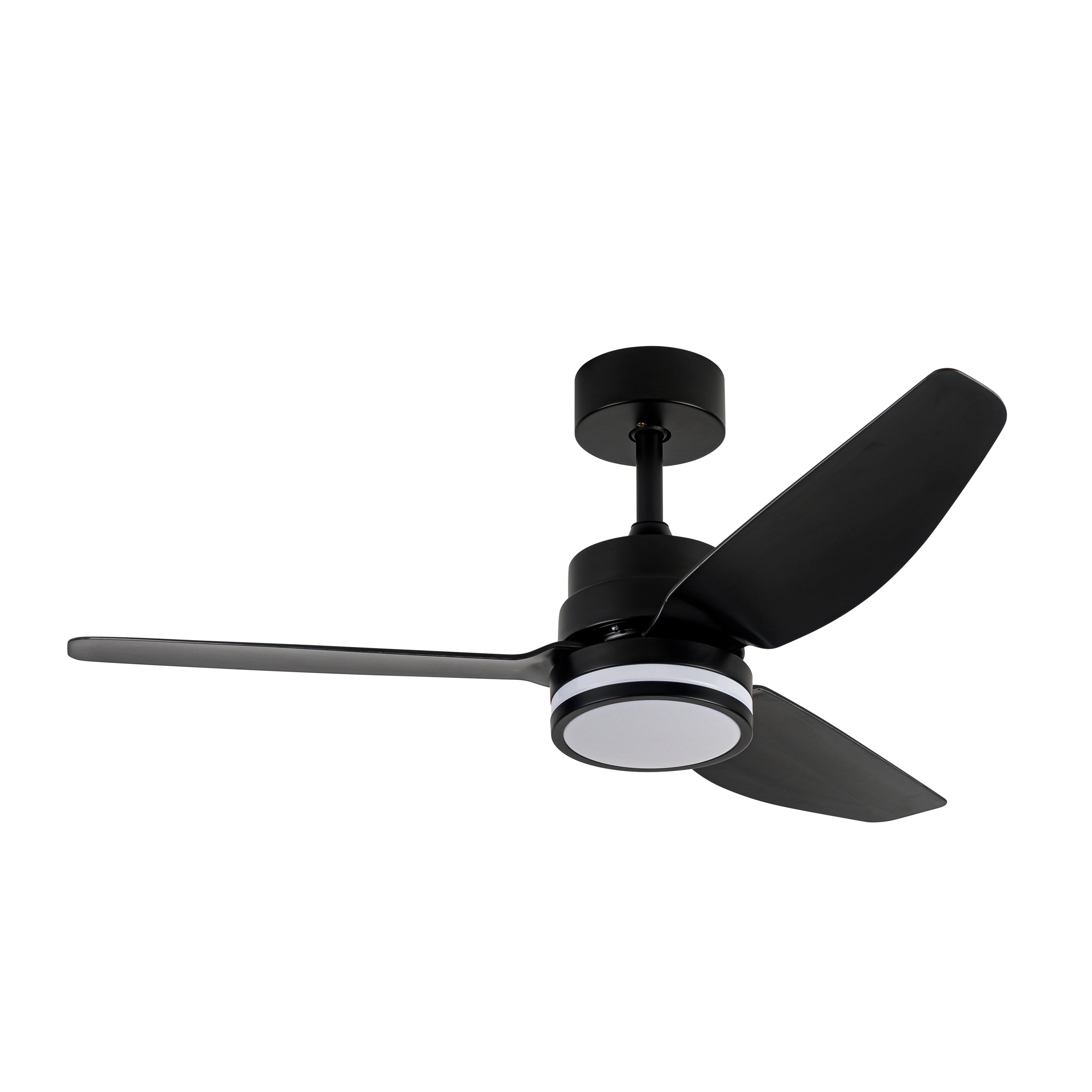 Aquí tienes un texto optimizado para el atributo `alt` de una imagen del ventilador:

Ventilador de techo Jarama DC 20W negro 112 cm de Abrila, con 6 velocidades, LED integrado, metal ABS y control remoto incluido. Apto para interiores domésticos. Modelo 206791309.