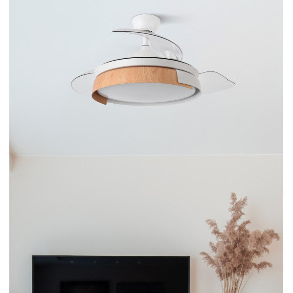 Ventilador de techo Provenza DC Blanco/Haya de la marca Abrila, modelo 207191368. Ventilador de techo DC con ahorro de energía y motor DC, ideal para uso interior doméstico. Además, tiene aspas retráctiles, iluminación de led integrada perfecto para climatizar el ambiente tanto en verano como en invierno.

Disfruta de la tecnología AI2 para un control inteligente y eficiente.

Aquí tienes detalles necesarios para un `alt img` SEO optimizado:

- `Ventilador techo DC Provenza 72W blanco/haya modelo 207191368 