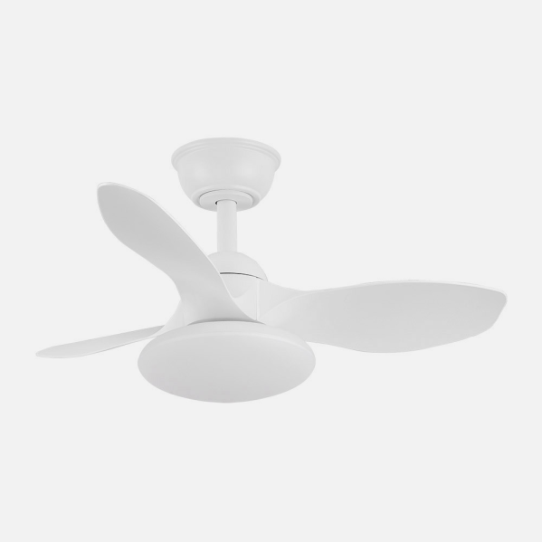 `alt=Ventilador de techoPARAMO Blanco con motor DC, 36W LED, control remoto y diseño silencioso ideal para interiores domésticos`.