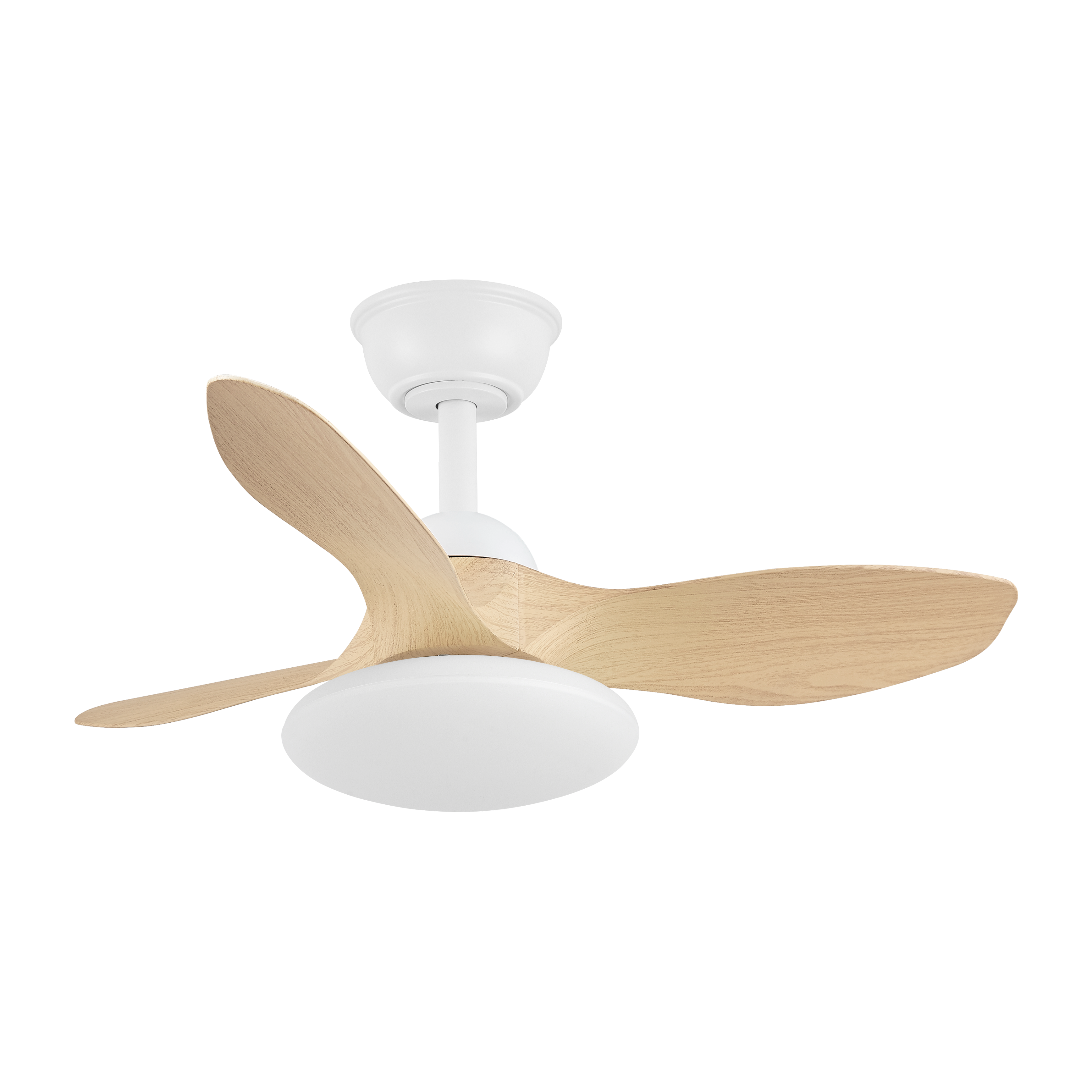 `alt=Ventilador de Techo DC Paramo Blanco/Haya 36W por Abrila (207291368), ventilador de techo silencioso con LED integrado y motor DC, ideal para interior doméstico`.