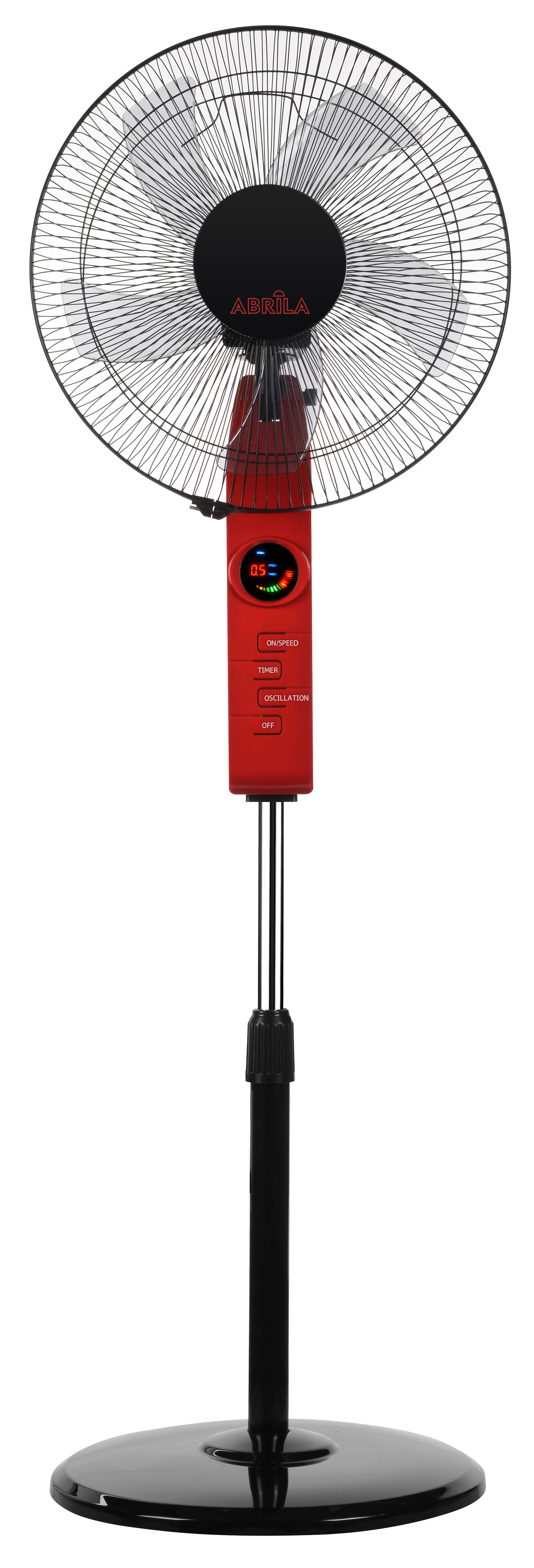 `alt=Ventilador de pie Circus rojo/negro 45W de Abrila - con temporizador, oscilante y control remoto`
**Nota:** Asegúrate de que las primeras palabras clave más importantes aparezcan al principio. Para este ejemplo Ventilador de pie Circus 45W son palabras clave que capturan la esencia del producto y deben aparecer al inicio.