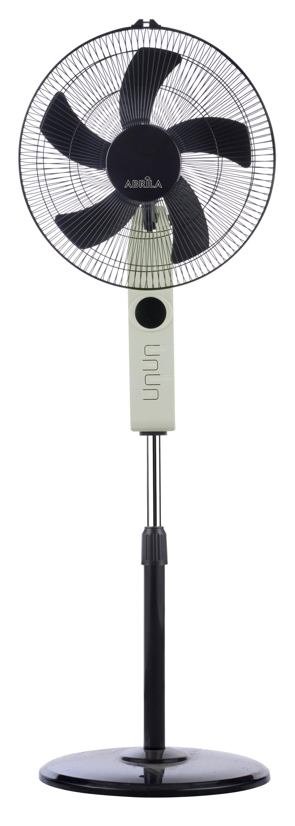 Ventilador de Pie Abramo Beis/Negro 45W Oscilante. Diseño moderno de color negro/beis fabricado con metal y policarbonato, ideal para interiores domésticos. Equipado con control remoto, temporizador y tecnología silenciosa para un confort superior. Modelo Circus, Abrila.

Alt img optimizado:
Ventilador de Pie Circus Beis/Negro Abrila 45W Oscilante