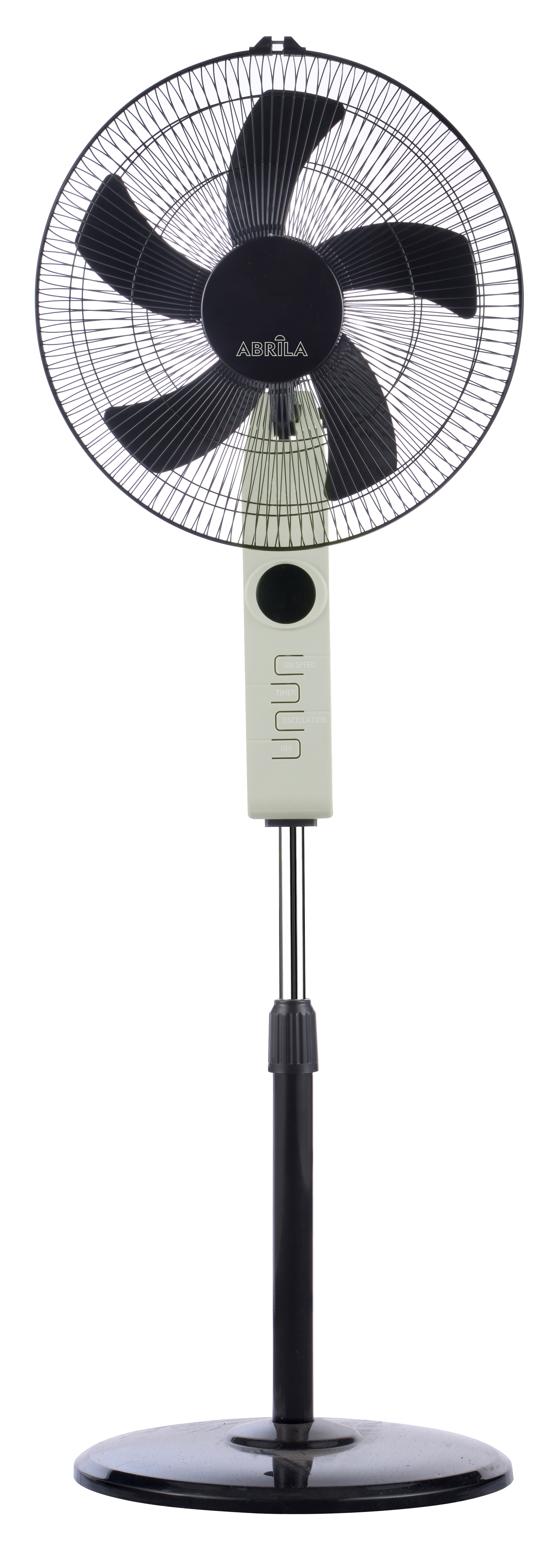 Ventilador de Pie Abramo Beis/Negro 45W Oscilante. Diseño moderno de color negro/beis fabricado con metal y policarbonato, ideal para interiores domésticos. Equipado con control remoto, temporizador y tecnología silenciosa para un confort superior. Modelo Circus, Abrila.

Alt img optimizado:
Ventilador de Pie Circus Beis/Negro Abrila 45W Oscilante