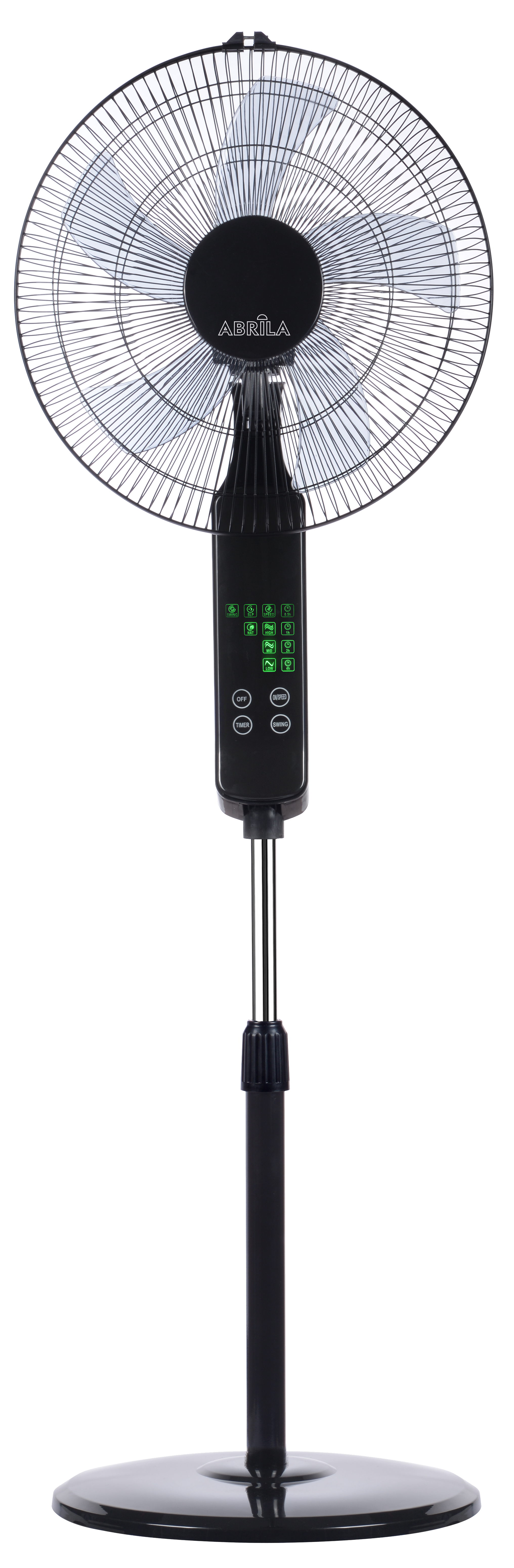 ```
alt=Ventilador de Pie Rodium Negro 45W de Abrila Modelo 207641009, Oscilante y con Mando a Distancia
```