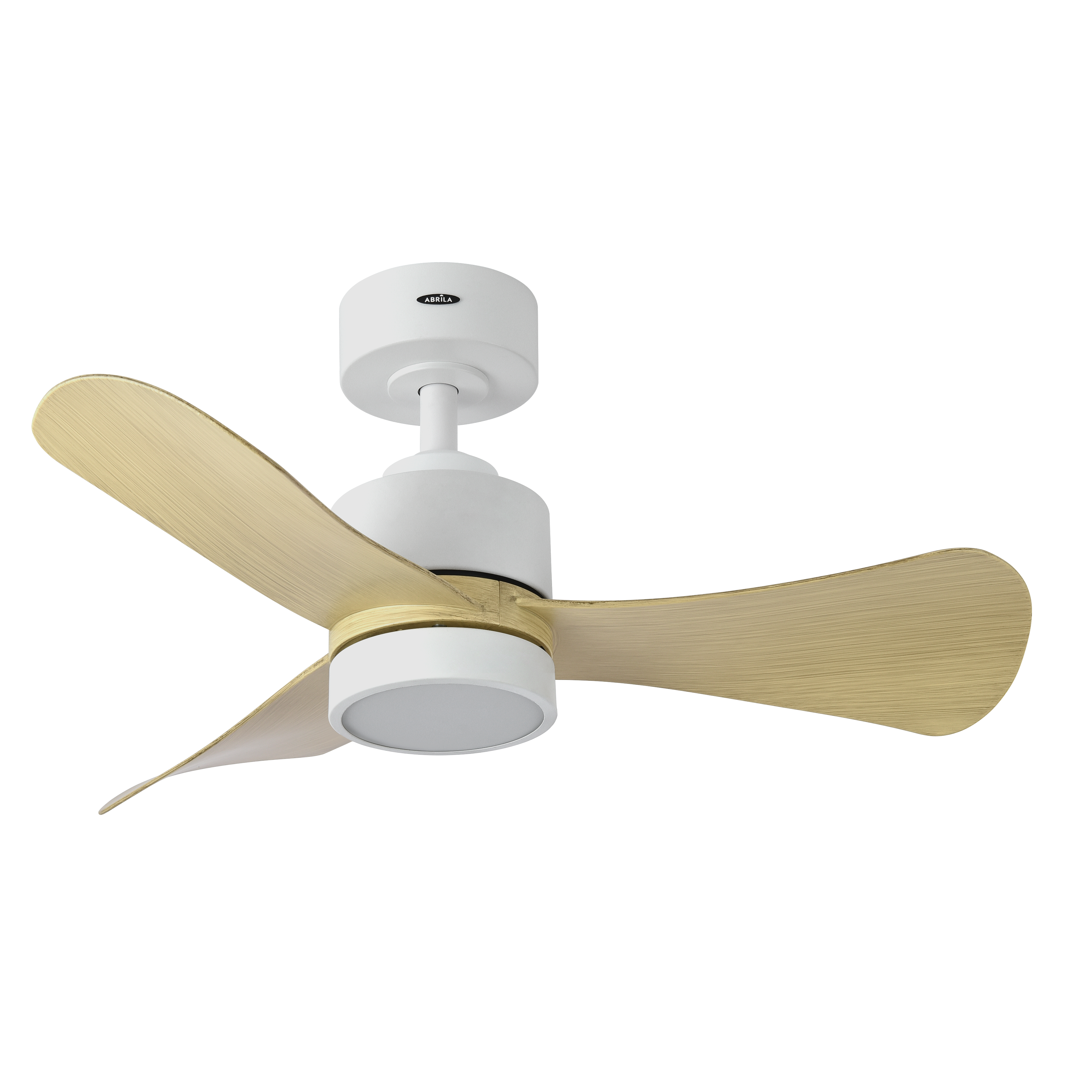 `alt=Ventilador de Techo DC Zepelin en Blanco/Haya Abrila con LED Integrado y Control Remoto para Ahorro Energético, Modelo 207791368`