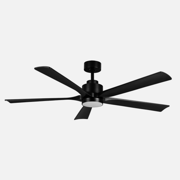 Ventilador de Techo DC Cairo Negro 24W de Abrila - Ventilador de Techo Silencioso Negro con Luz LED - Modelo 208091509 - Ventilador de techo interior doméstico en metal, madera y policarbonato de la marca ai2.