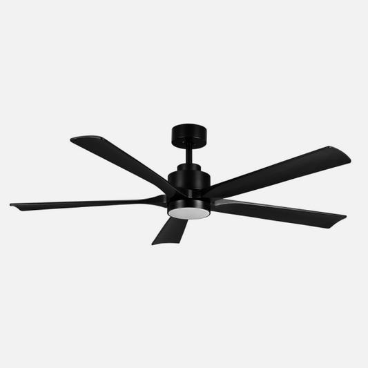 Ventilador de Techo DC Cairo Negro 24W de Abrila - Ventilador de Techo Silencioso Negro con Luz LED - Modelo 208091509 - Ventilador de techo interior doméstico en metal, madera y policarbonato de la marca ai2.