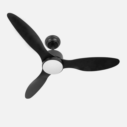 `alt=Ventilador de Techo Serpa Negro, 107cm, 6 Velocidades, LED Integrado, Motor DC, Regulable, Interior Domestic`