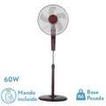 Alt Image: Ventilador de pie Abrila RAYO en colores Burdeos/Negro, modelo 209841030, con 60W de potencia, incluido mando a distancia y temporizador. Perfecto para uso doméstico y decorar interiores. Construido con materiales de alta calidad como metal y policarbonato.
