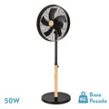 Aquí tienes un texto optimizado para el atributo `alt` de una imagen del producto Ventilador de Pie Falcon:

Ventilador de Pie Falcon Negro/Haya 50W, modelo Abrila 210641088, diseño oscilante y rotatorio para interiores domésticos, fabricado en metal ABS negro/haya.