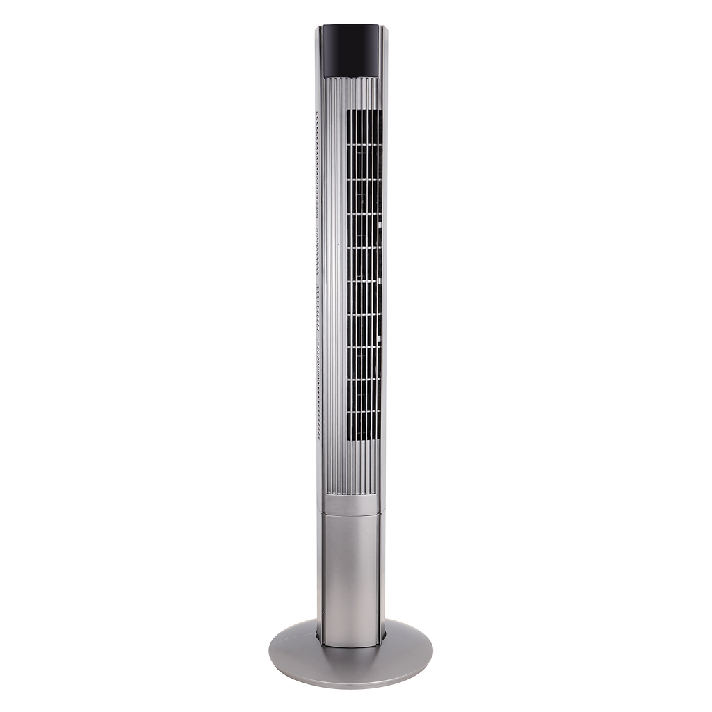 `alt=Ventilador Torre Príncipe Plata 50W de Abrila con Mando Remoto y Temporizador`
🎉