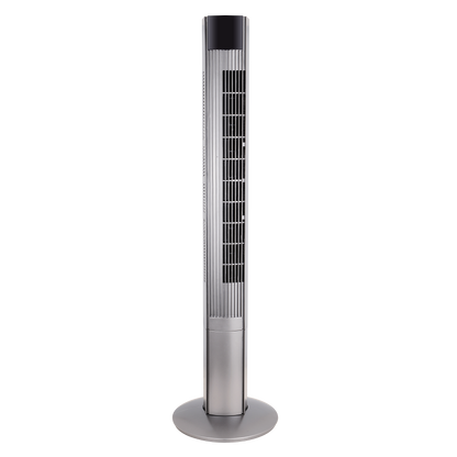 `alt=Ventilador Torre Príncipe Plata 50W de Abrila con Mando Remoto y Temporizador`
🎉