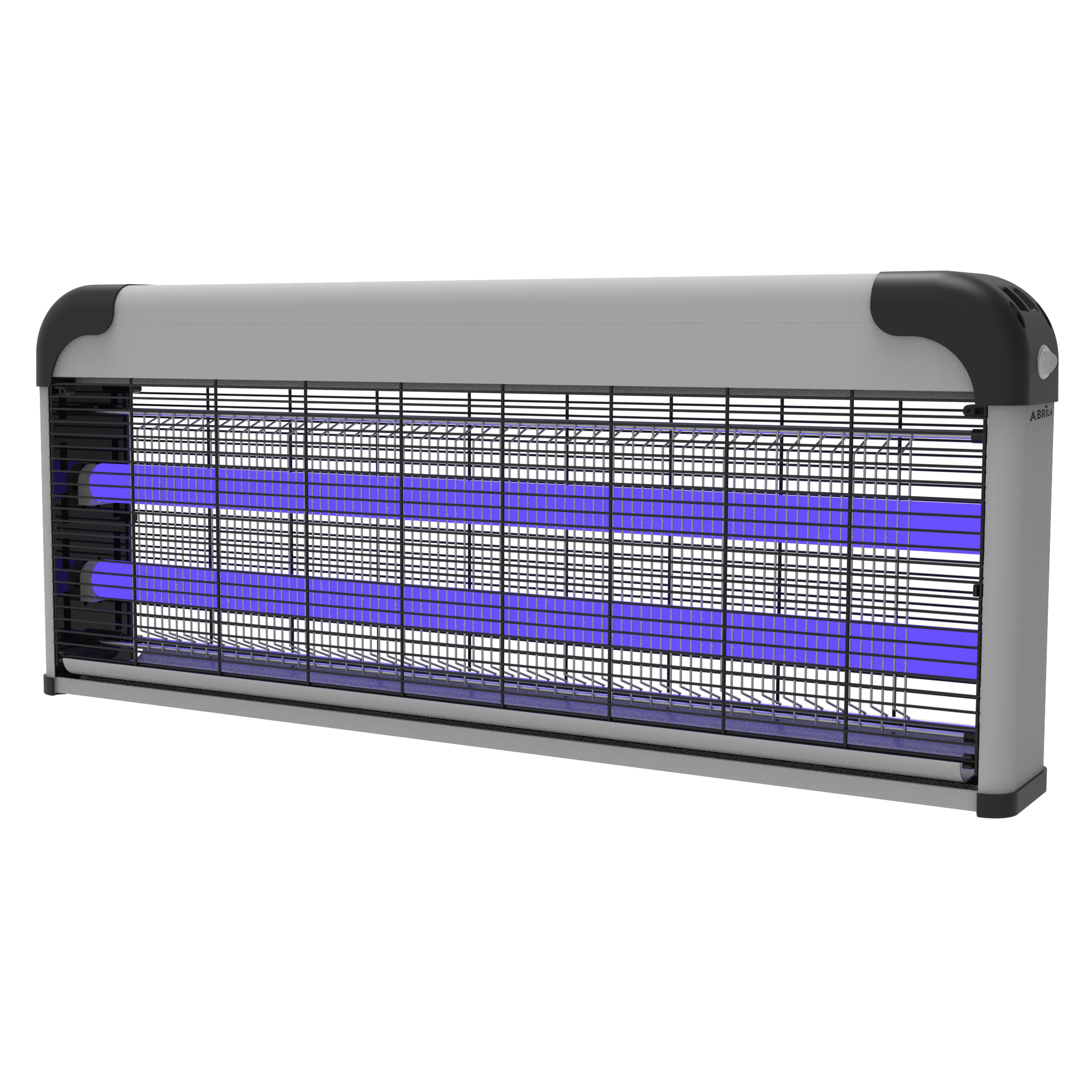 Mata insectos eléctrico Diablo 40W en color gris/negro de la marca Abrila, modelo 211440045 perfeccionado con tecnología UV luz. Ideal para uso doméstico interior. Contotalmente fabricado en materiales de alta durabilidad como ABS, Policarbonato y Aluminio.