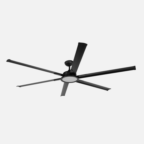 `alt=Ventilador de Techo DC Almanzor Negro 6 Aspas AbrilA 211791609 con 6 Velocidades, LED Integrado y Mando a Distancia`